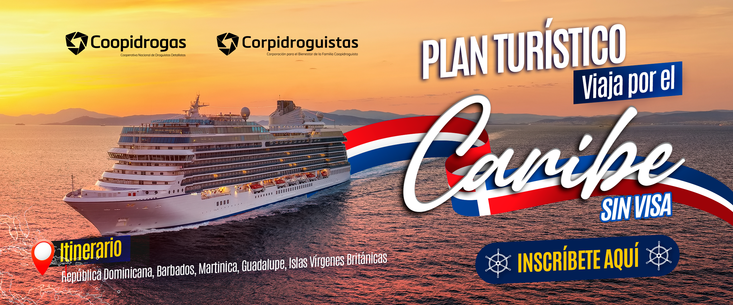 Crucero viaja por el Caribe